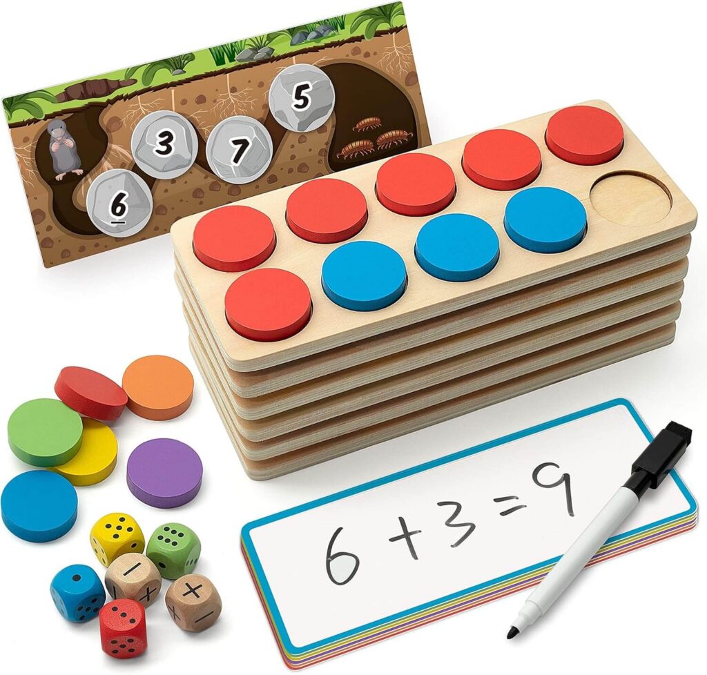 wooden ten frame. 