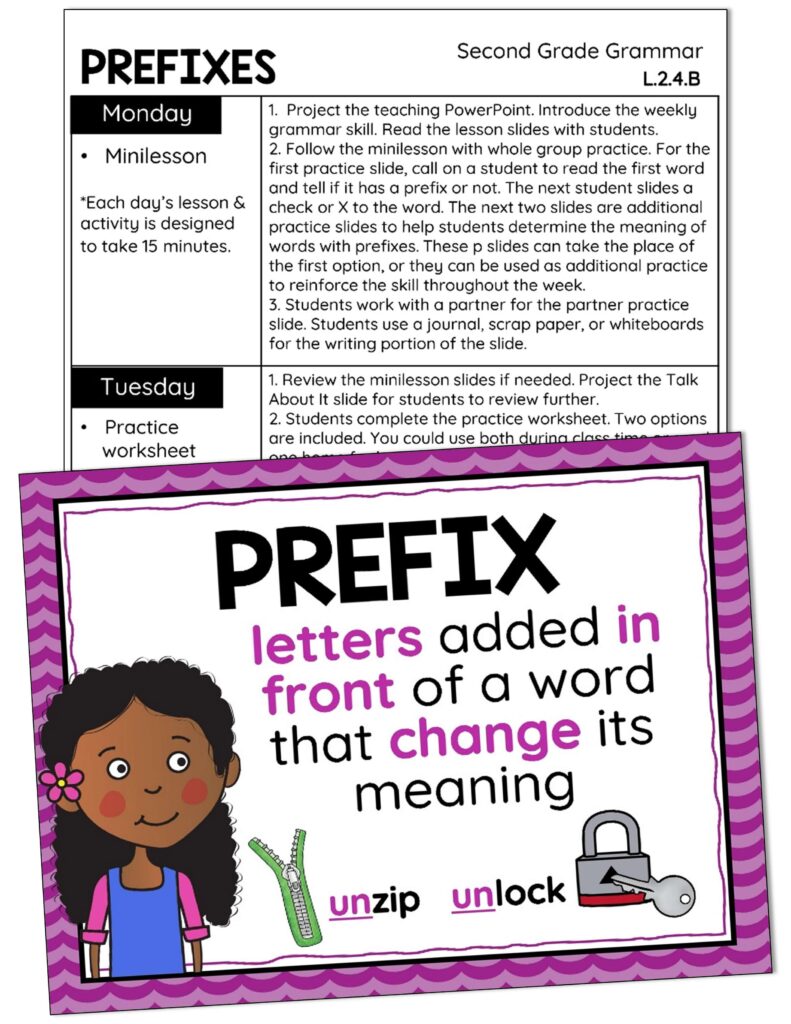 2nd grade prefix activities lesson plan