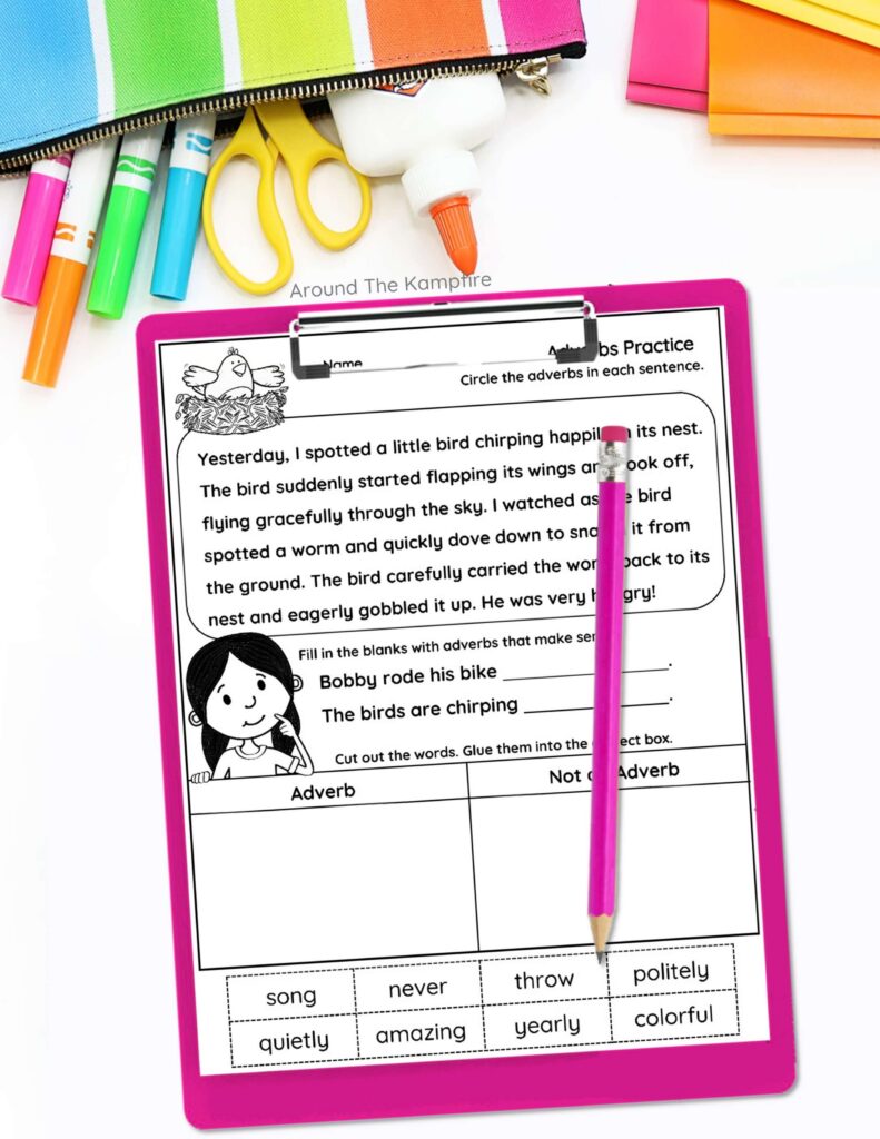 adverbs worksheet for third grade