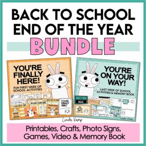 Back to school bundle of You're Finally Here first day of school activities + You're on your way last week of school activities