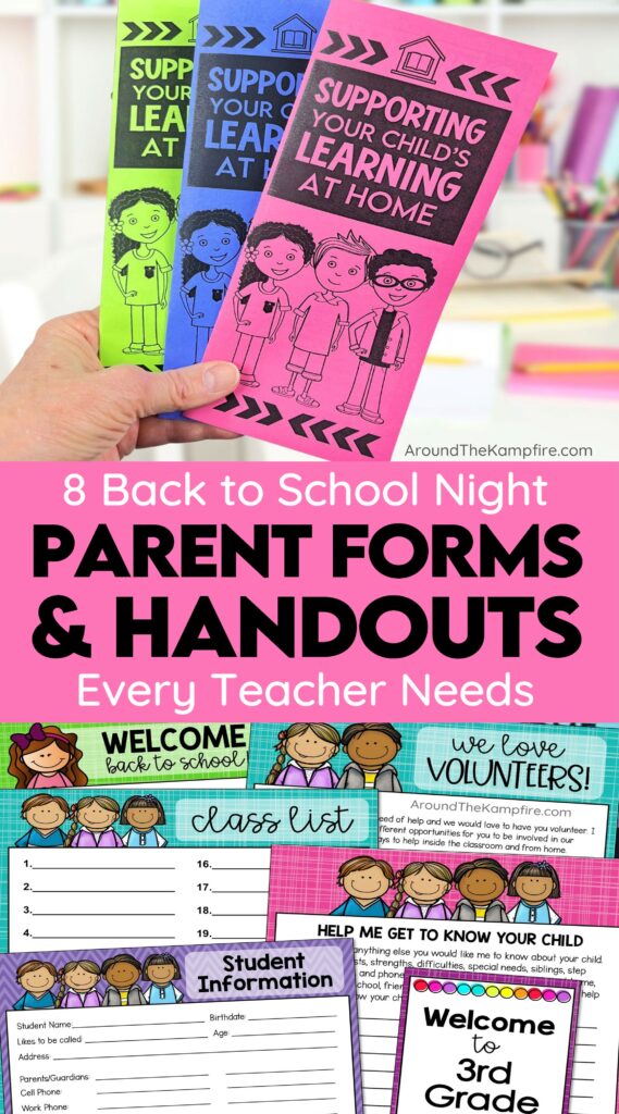 Back to School Night parent handouts