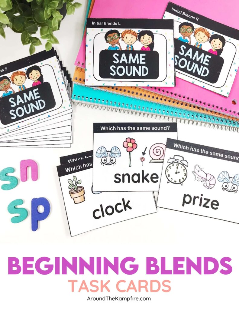 beginning consonant blends task cards
