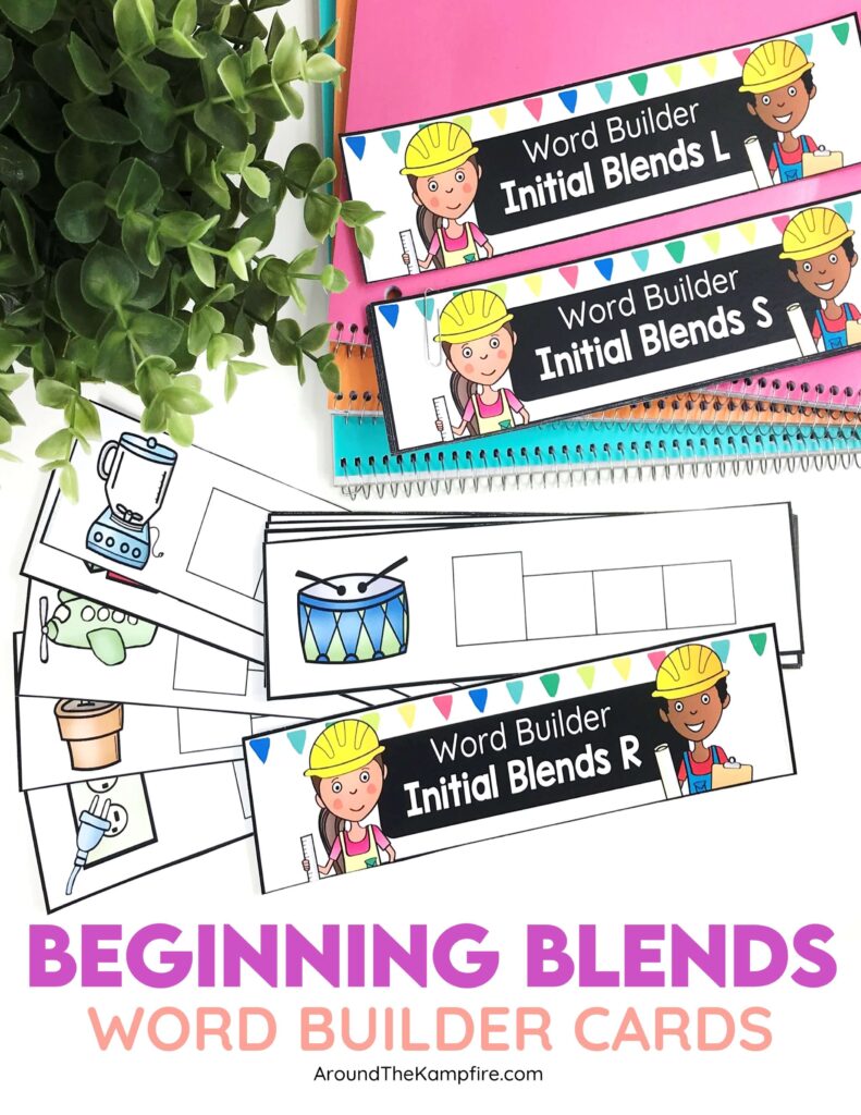 beginning consonant blends word building cards