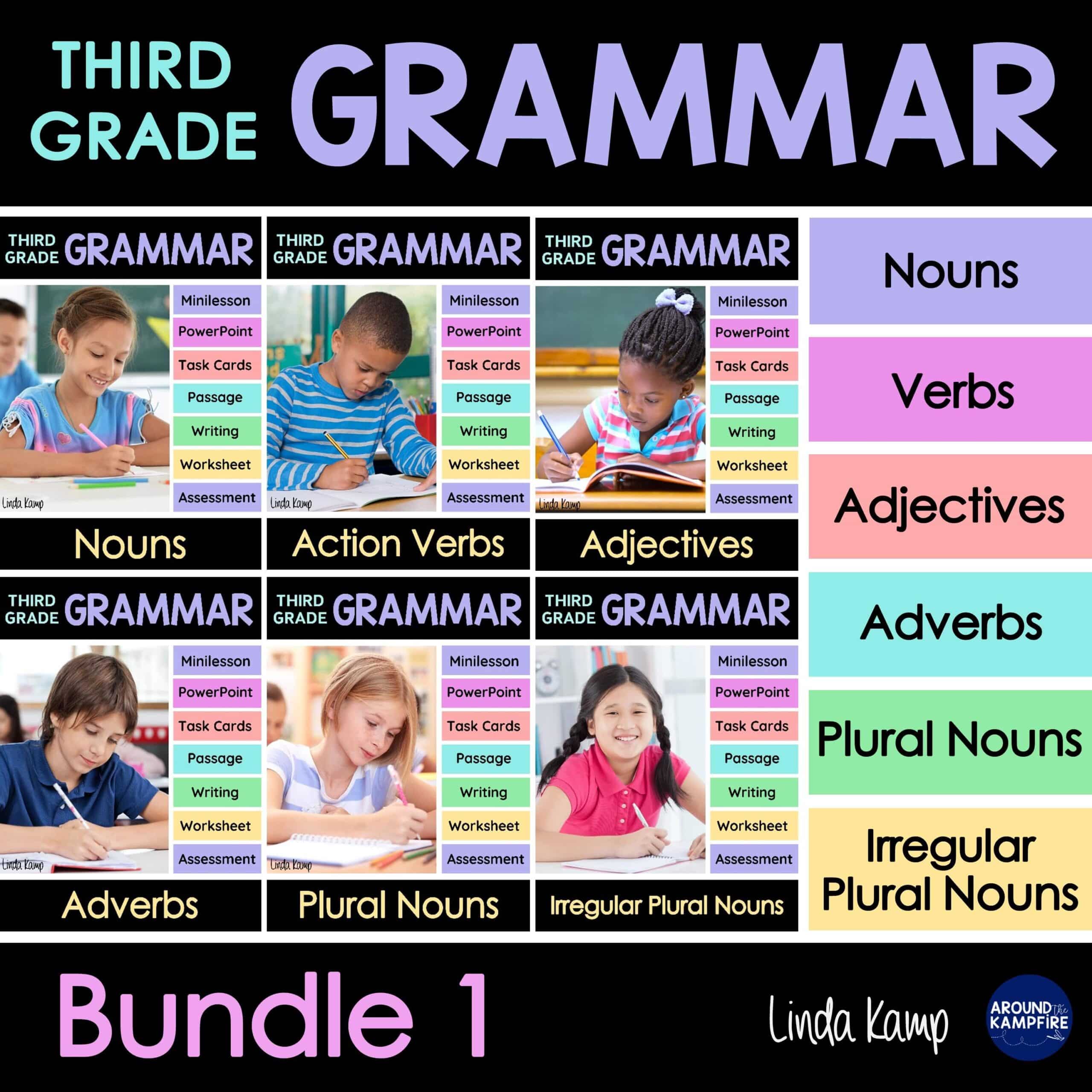 3rd grade grammar activities bundle of 6 grammar units.