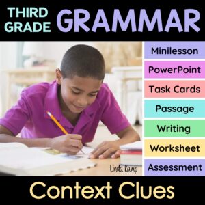 Context clues activities for 3rd grade grammar.