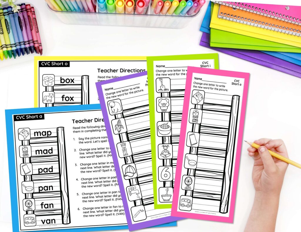 Short vowel word ladders to teach how to use word ladders the classroom.