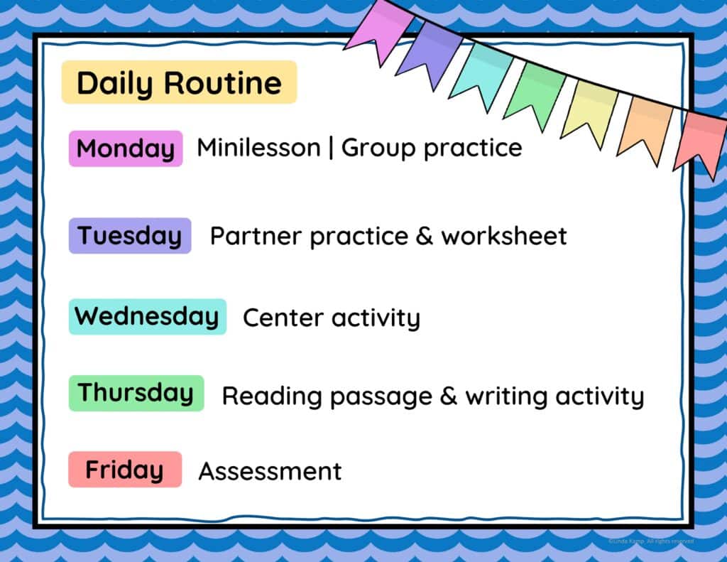 Weekly Grammar routine.