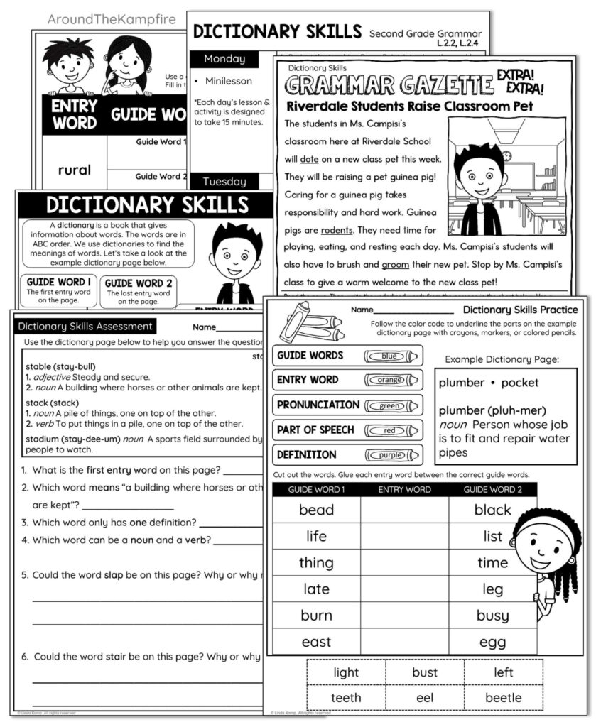 dictionary skills worksheets