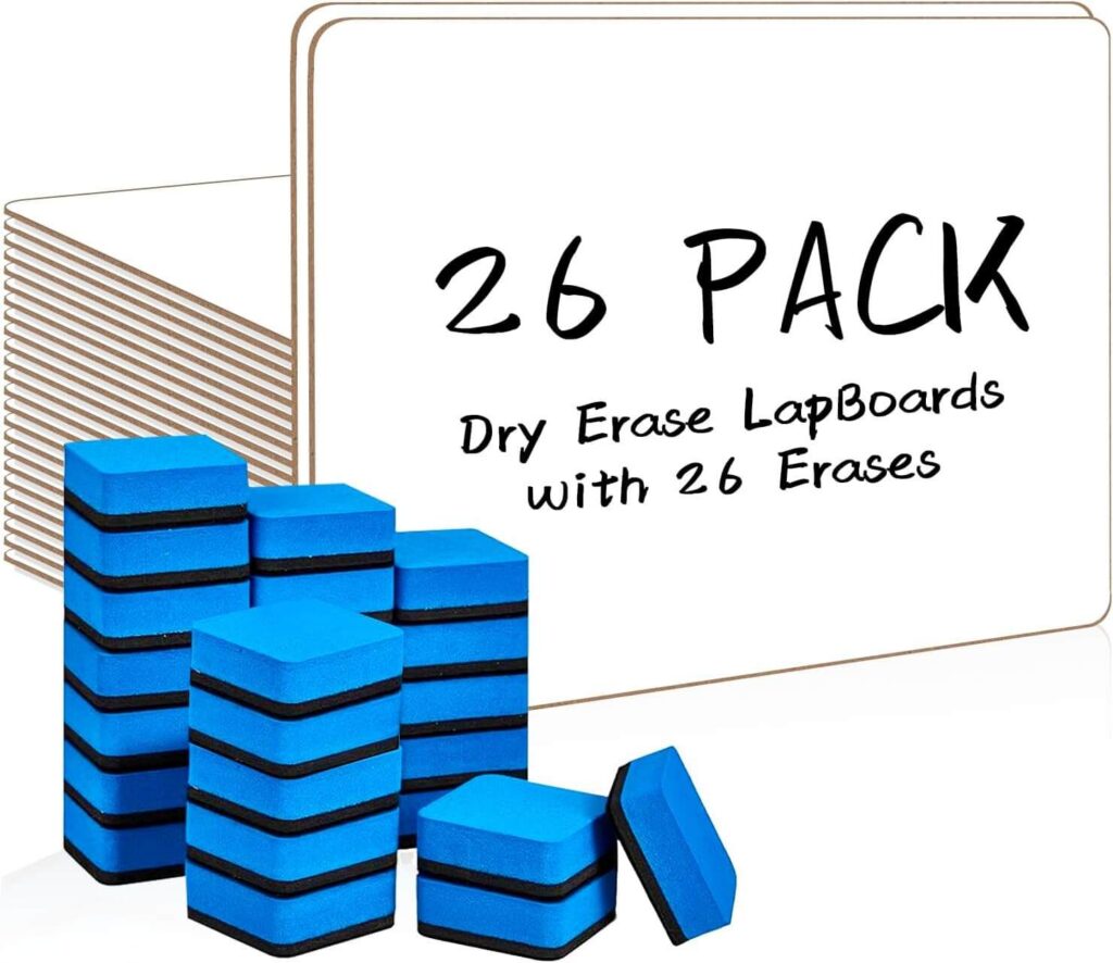 26 whiteboards for the classroom. 