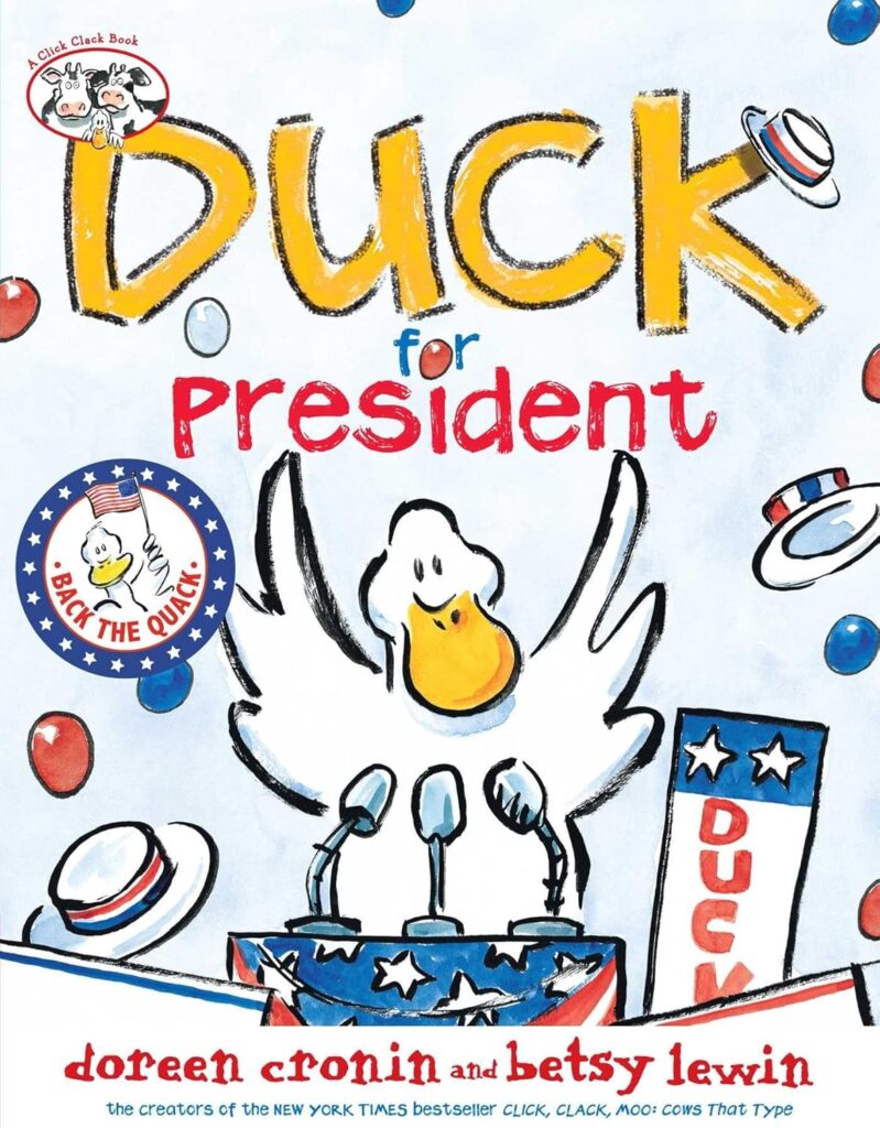 February reading ideas: Duck for President book cover