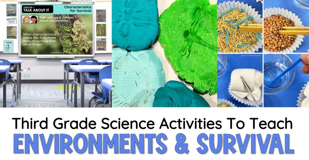 Third Grade Science activities to teach environments and survival featured image.