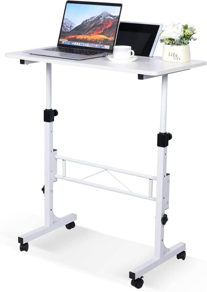 white standing desk for flexible seating in the classroom. 