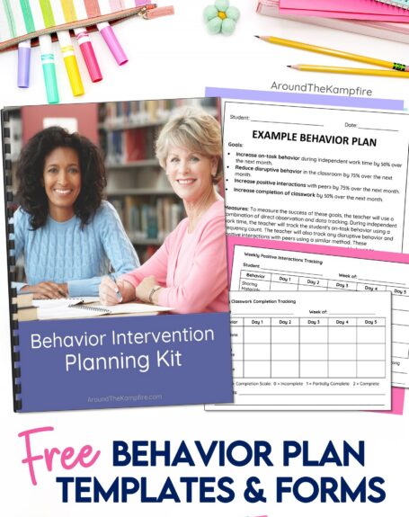 Free intervention plan and behavior management tracking forms