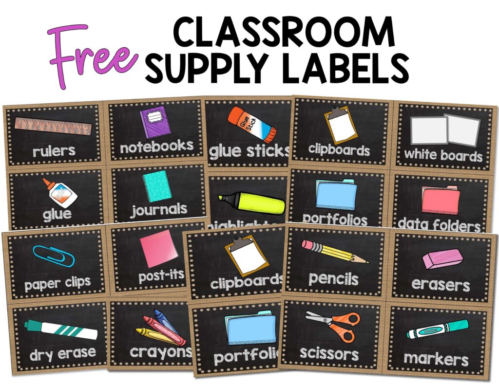 free classroom supply labels for teachers 1