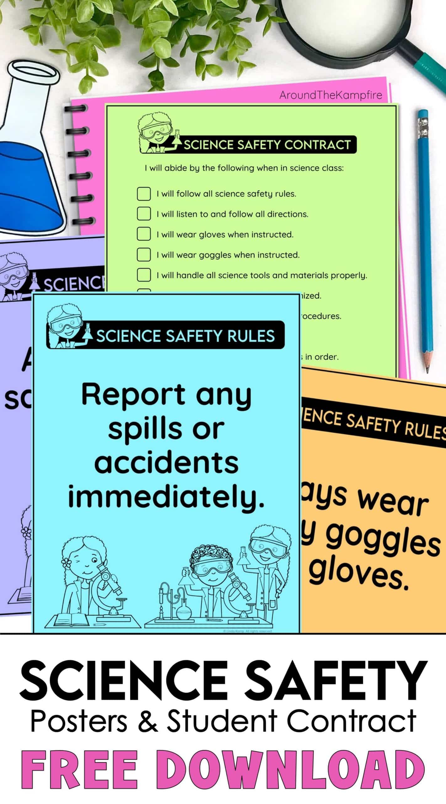 Free science safety posters & student safety contract