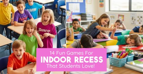 Indoor recess ideas for kids playing games.