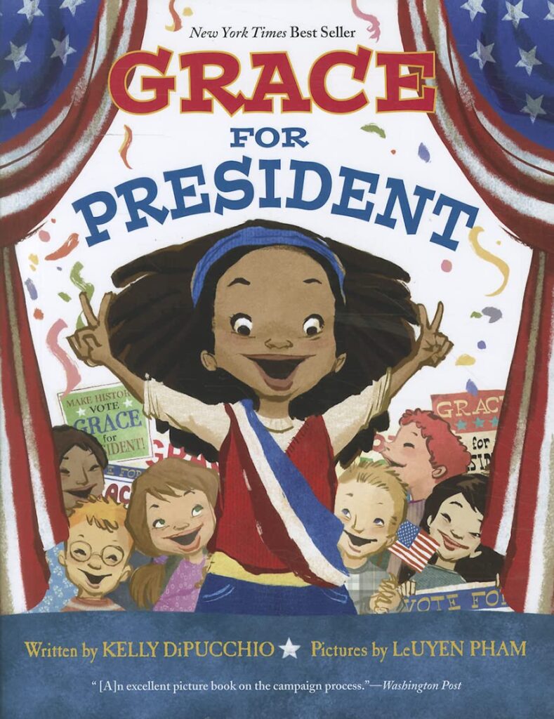 February reading ideas: Grace for President book cover