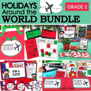 holidays around the world 3rd grade bundle with literacy centers