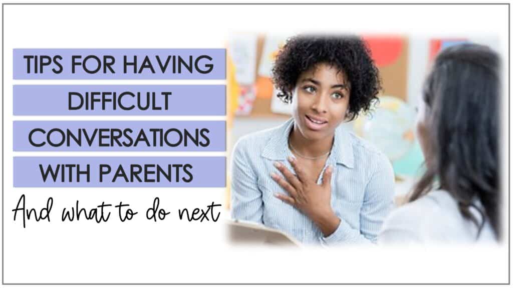 teacher having a difficult conversation with a parent