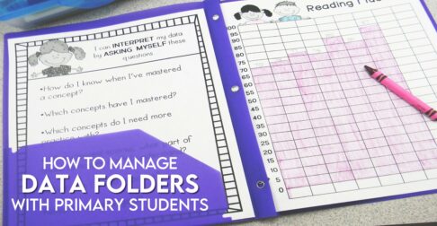 Open student data folder with reading fluency graph.