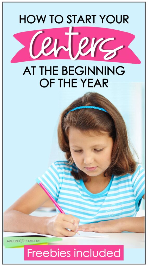 How to start your centers at the beginning of the school year article with girl doing school work