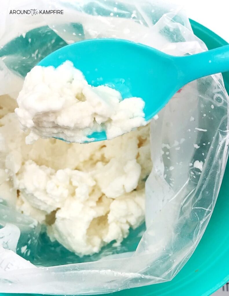 homemade ice cream in a bag changing matter science experiment