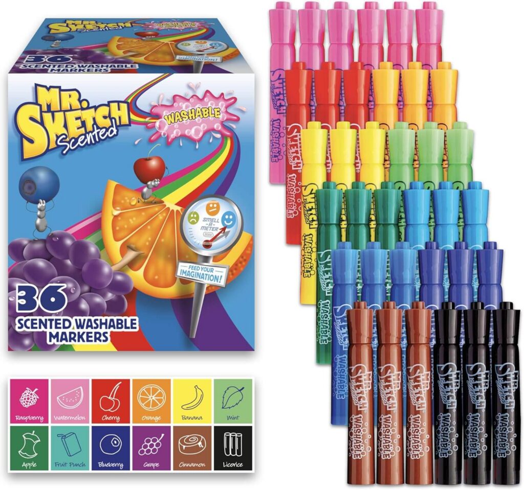36 scented mr. sketch markers. 