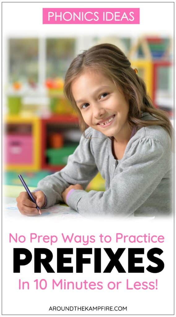 No prep ways to practice prefixes for kids pin for pinterest. 