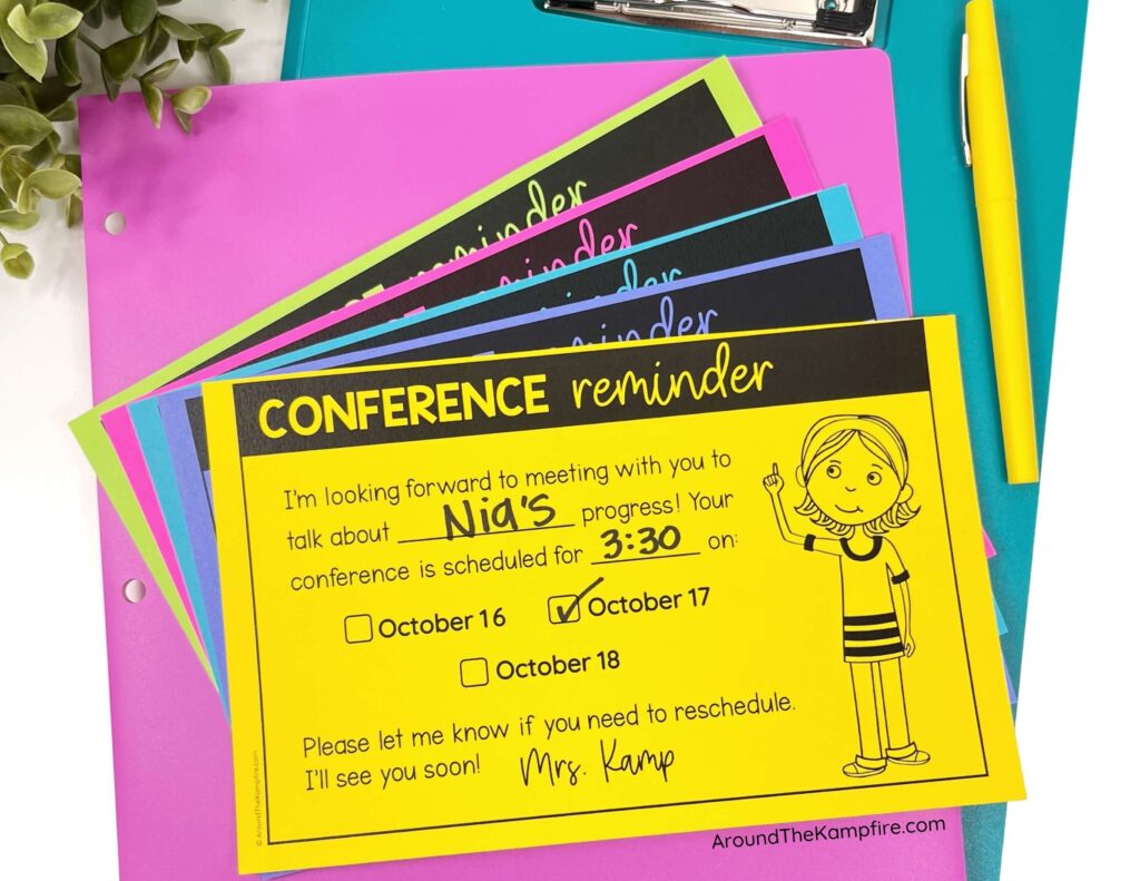 parent conference reminder notes
