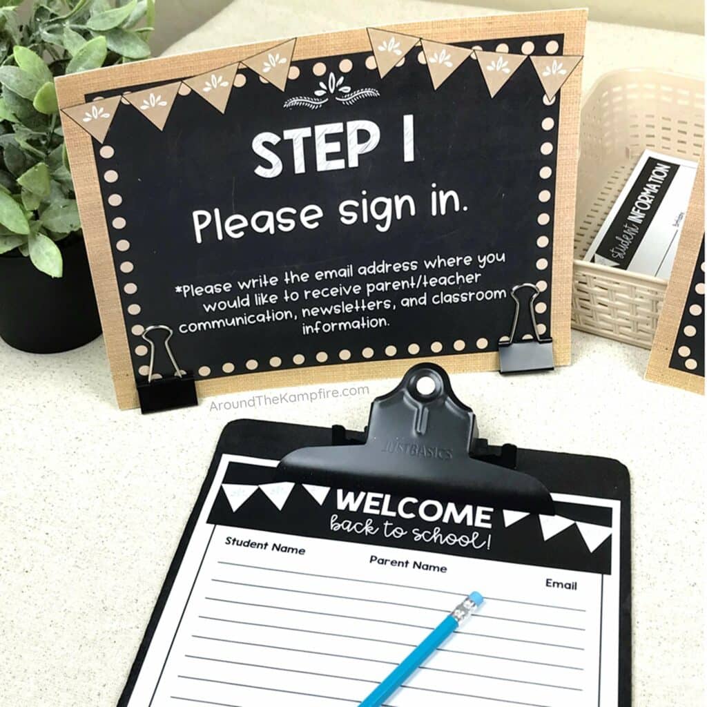 parent sign in sheet