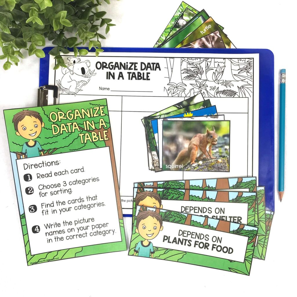 plants and animals science center activity cards