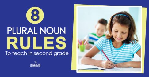 2nd grade girl learning the plural noun rules during a grammar lesson
