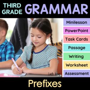Prefix activities unit for 3rd grade grammar.