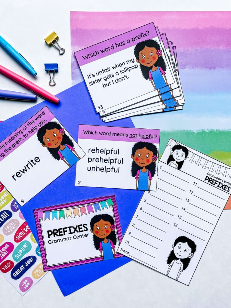 prefix task cards activity