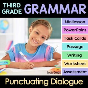 Punctuating dialogue activities third grade grammar unit.