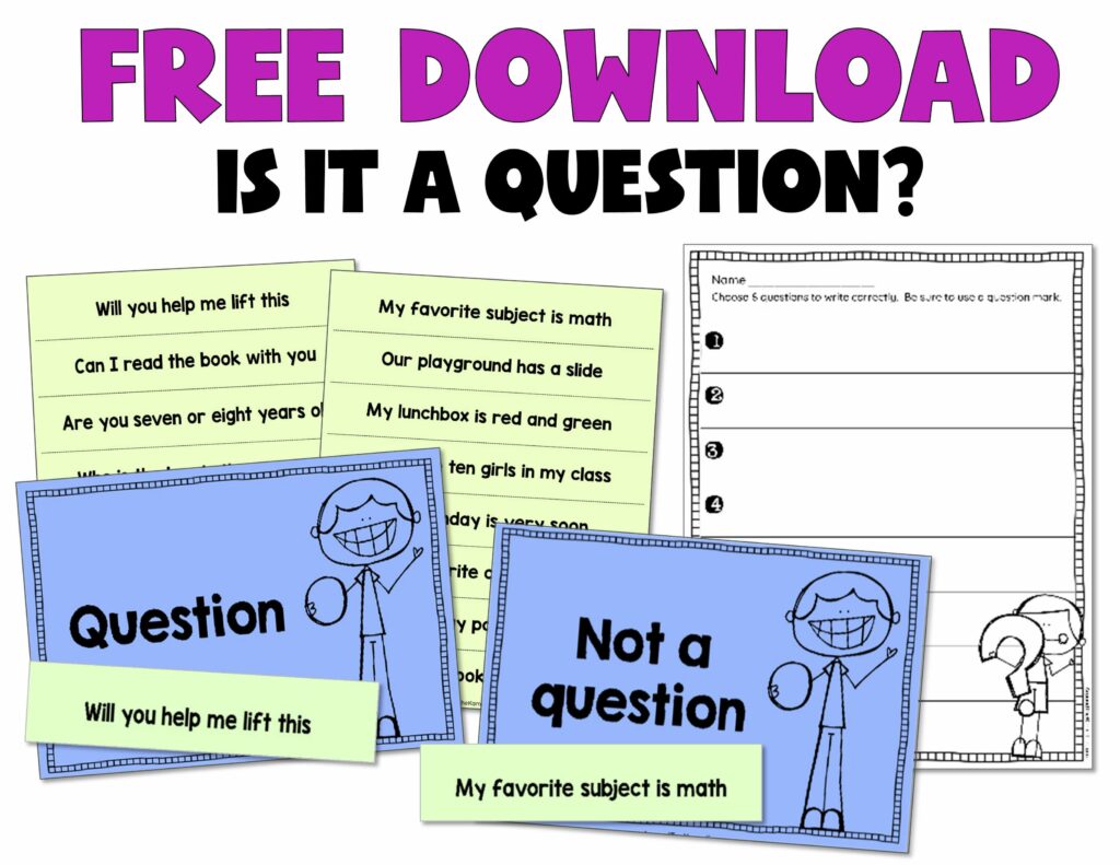 Free punctuation center game for using question marks.