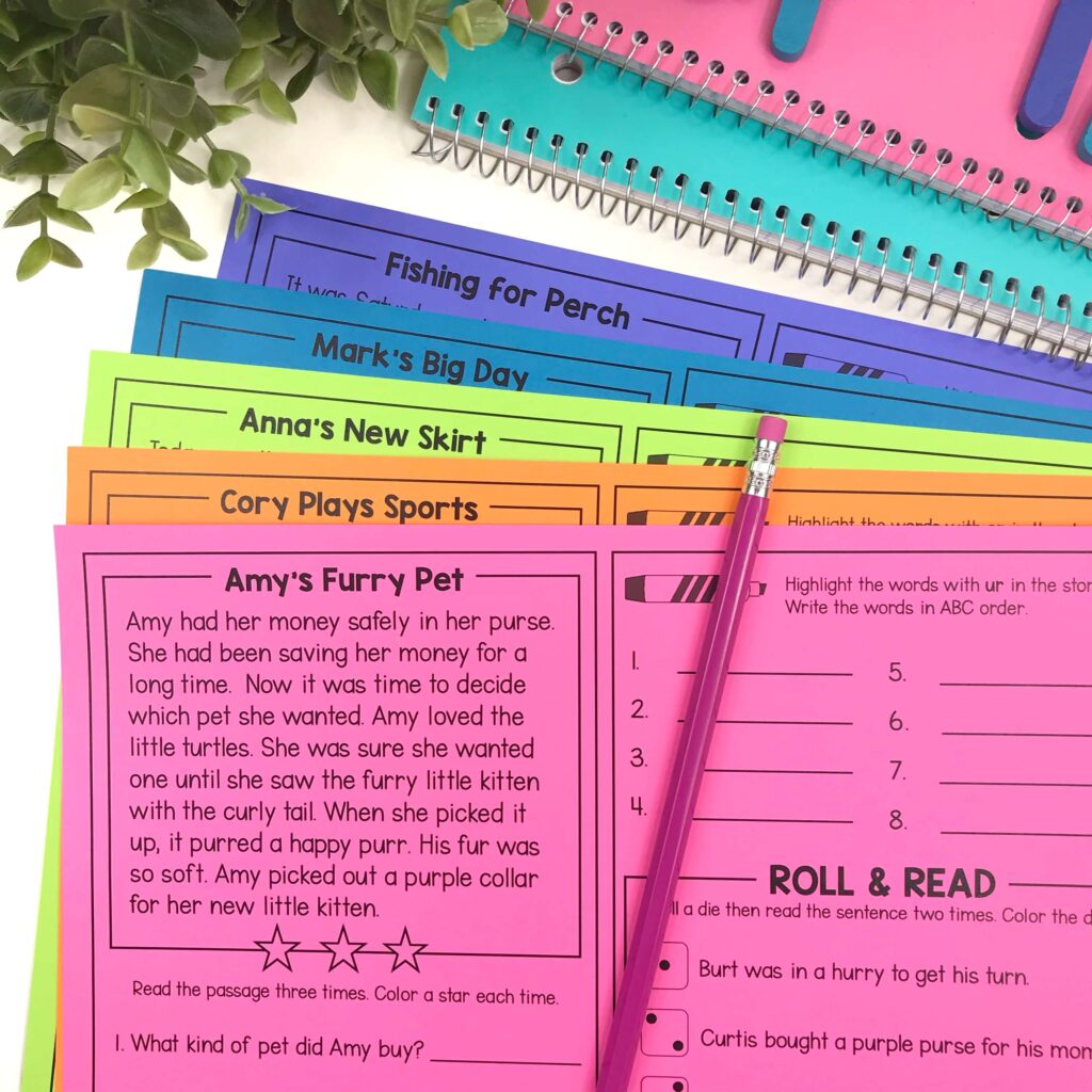 r-controlled vowels activities reading passages