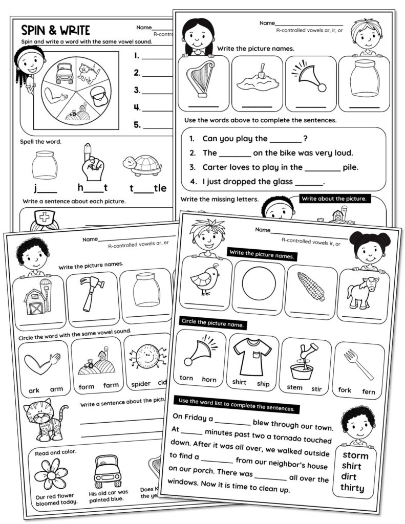 r-controlled vowels worksheets