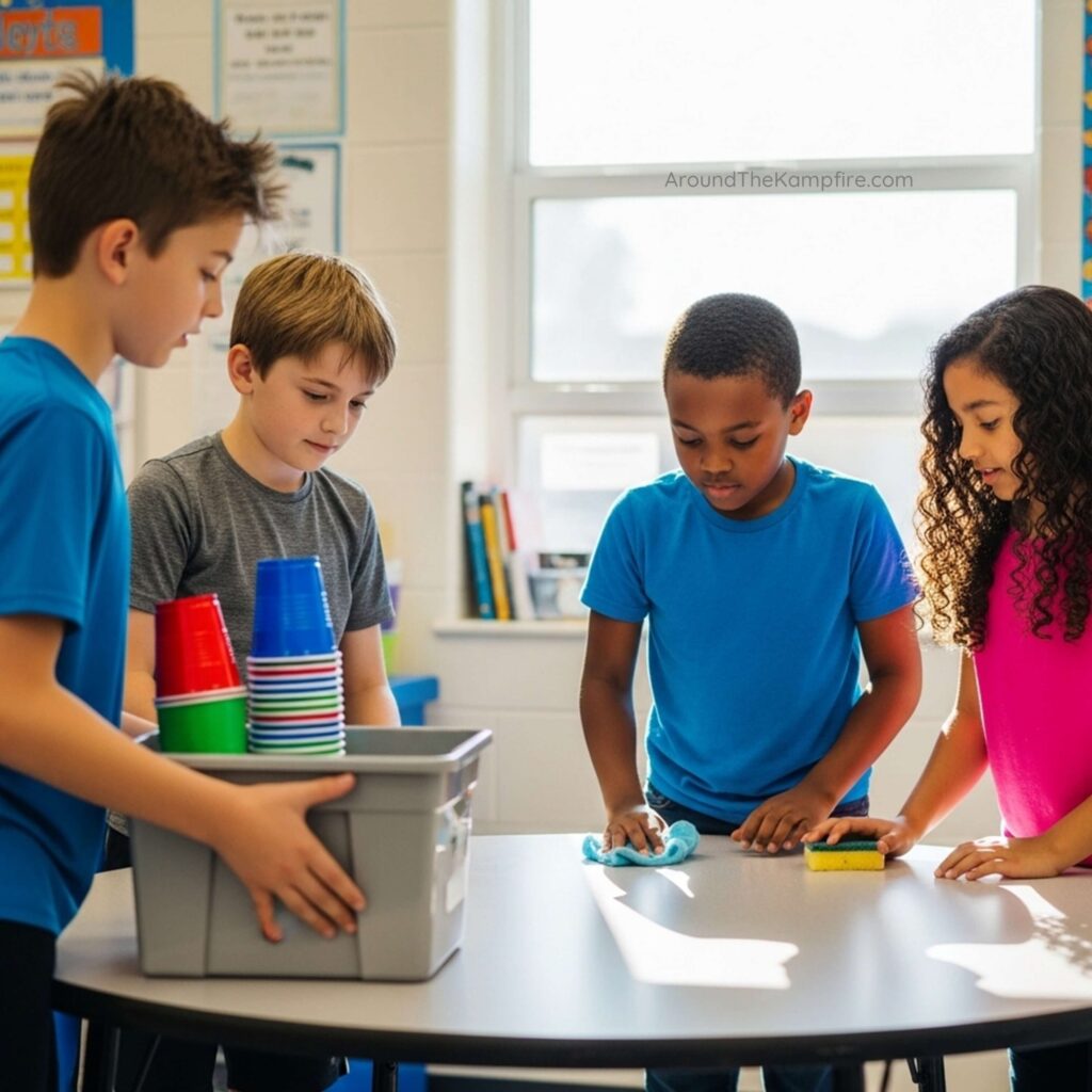 Students in science class shown in an article with tips for classroom management for science experiments.