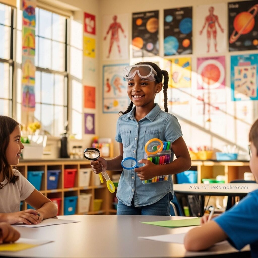 Students in science class shown in an article with tips for classroom management for science experiments.