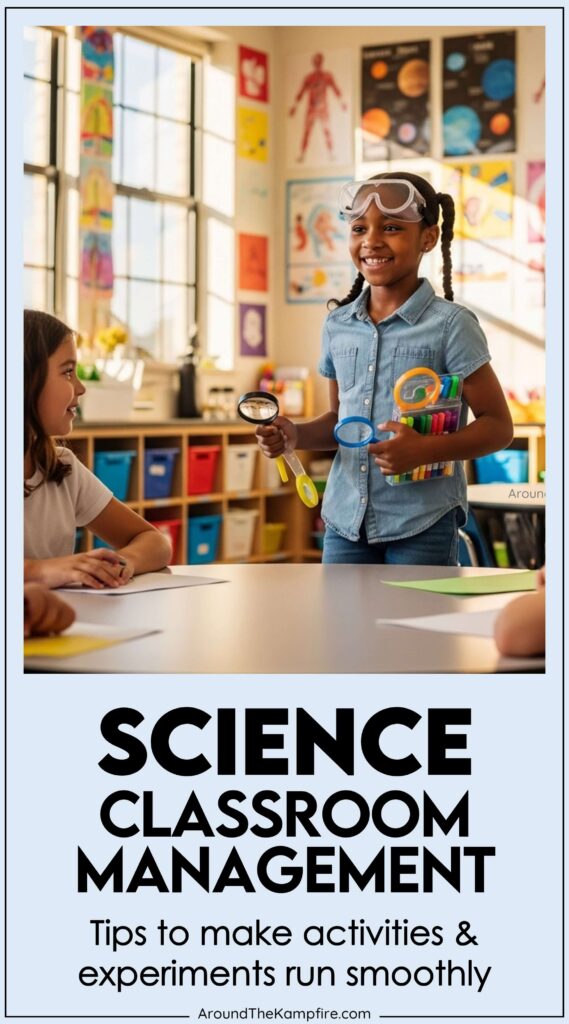 Students in science class shown in an article with tips for classroom management for science experiments.