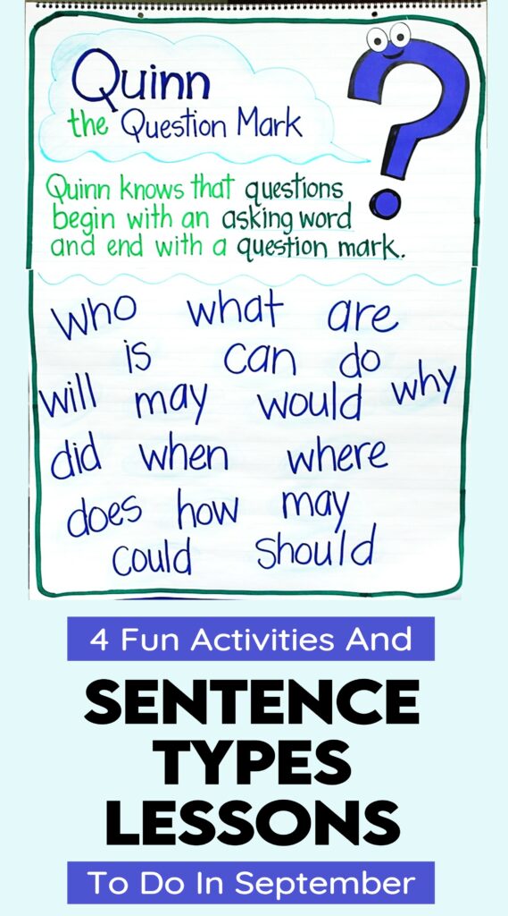 Back to school sentence types lessons for 2nd grade