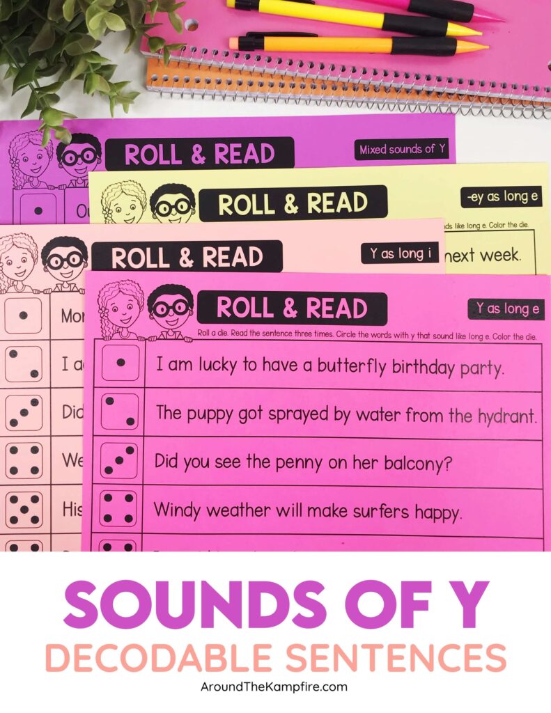 sounds of y decodable sentences