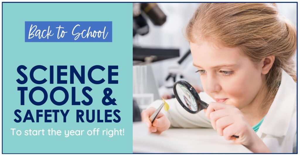 Back to School science unit: Science tools and safety rules.