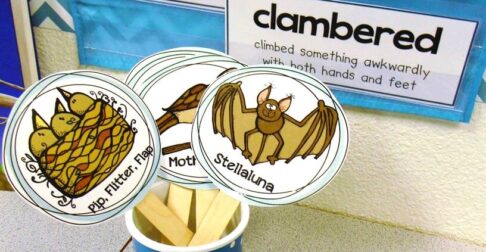 Stellaluna teaching activities- Building vocabulary and reading fluency with character sticks.
