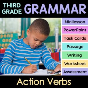 Action verbs activities 3rd grade grammar unit.