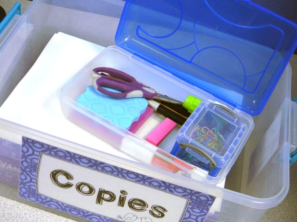 volunteer copy box supplies