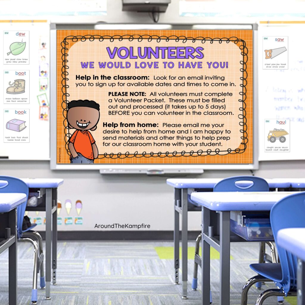 volunteer sign up at parent night