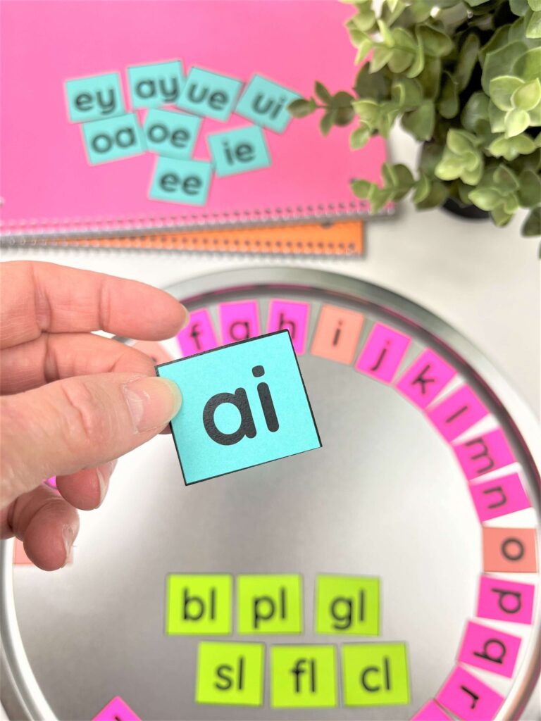 DIY magnetic letter tile phonics manipulatives