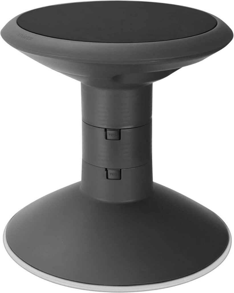 black wobble stool. 